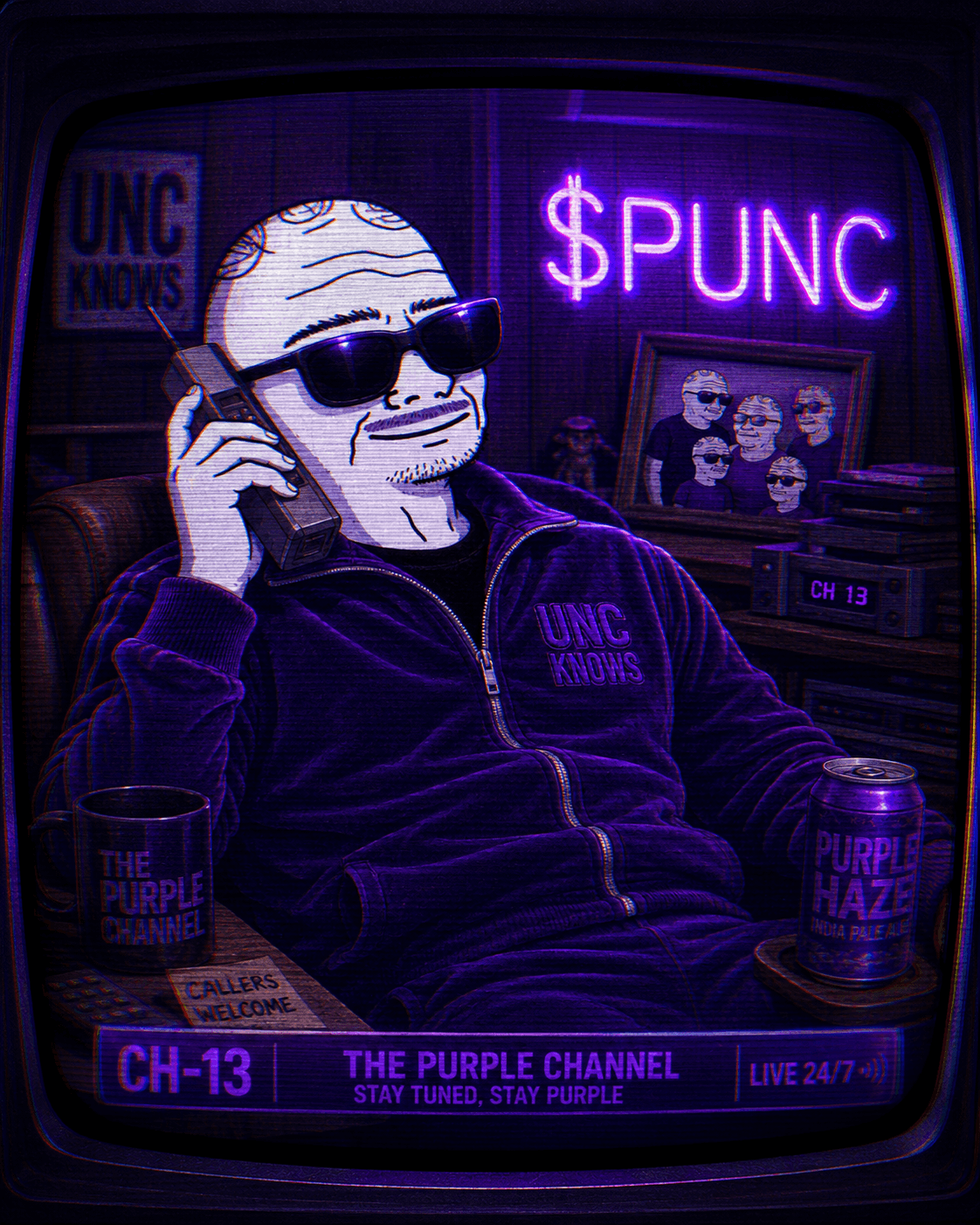 Purple Unc, broadcasting from the basement studio